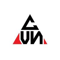 CVN-Dreieck-Buchstaben-Logo-Design mit Dreiecksform. CVN-Dreieck-Logo-Design-Monogramm. CVN-Dreieck-Vektor-Logo-Vorlage mit roter Farbe. cvn dreieckiges Logo einfaches, elegantes und luxuriöses Logo. vektor