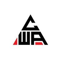 CWA-Dreieck-Buchstaben-Logo-Design mit Dreiecksform. CWA-Dreieck-Logo-Design-Monogramm. CWA-Dreieck-Vektor-Logo-Vorlage mit roter Farbe. cwa dreieckiges logo einfaches, elegantes und luxuriöses logo. vektor