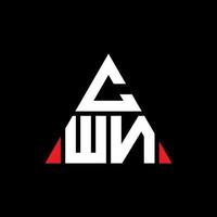 cwn-Dreieck-Buchstaben-Logo-Design mit Dreiecksform. cwn-Dreieck-Logo-Design-Monogramm. cwn-Dreieck-Vektor-Logo-Vorlage mit roter Farbe. cwn dreieckiges Logo einfaches, elegantes und luxuriöses Logo. vektor