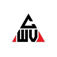 cwv triangel bokstavslogotypdesign med triangelform. cwv triangel logotyp design monogram. cwv triangel vektor logotyp mall med röd färg. cwv triangulär logotyp enkel, elegant och lyxig logotyp.