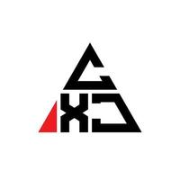 cxj triangel bokstavslogotypdesign med triangelform. cxj triangel logotyp design monogram. cxj triangel vektor logotyp mall med röd färg. cxj triangulär logotyp enkel, elegant och lyxig logotyp.