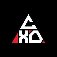 cxo Dreiecksbuchstaben-Logo-Design mit Dreiecksform. cxo-Dreieck-Logo-Design-Monogramm. cxo-Dreieck-Vektor-Logo-Vorlage mit roter Farbe. cxo dreieckiges Logo einfaches, elegantes und luxuriöses Logo. vektor