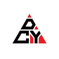 dcy triangel bokstavslogotypdesign med triangelform. dcy triangel logotyp design monogram. dcy triangel vektor logotyp mall med röd färg. dcy triangulär logotyp enkel, elegant och lyxig logotyp.