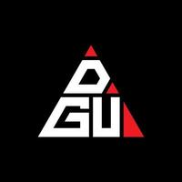dgu triangel bokstavslogotypdesign med triangelform. dgu triangel logotyp design monogram. dgu triangel vektor logotyp mall med röd färg. dgu triangulär logotyp enkel, elegant och lyxig logotyp.