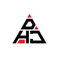 dhj-Dreieck-Buchstaben-Logo-Design mit Dreiecksform. dhj-Dreieck-Logo-Design-Monogramm. dhj-Dreieck-Vektor-Logo-Vorlage mit roter Farbe. dhj dreieckiges Logo einfaches, elegantes und luxuriöses Logo. vektor