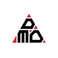 dmo triangel bokstavslogotypdesign med triangelform. dmo triangel logotyp design monogram. dmo triangel vektor logotyp mall med röd färg. dmo triangulär logotyp enkel, elegant och lyxig logotyp.