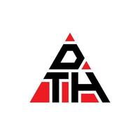 dth triangel bokstavslogotypdesign med triangelform. dth triangel logotyp design monogram. dth triangel vektor logotyp mall med röd färg. dth triangulär logotyp enkel, elegant och lyxig logotyp.