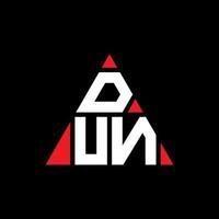 Dun-Dreieck-Buchstaben-Logo-Design mit Dreiecksform. Dun-Dreieck-Logo-Design-Monogramm. Dun-Dreieck-Vektor-Logo-Vorlage mit roter Farbe. dun dreieckiges Logo einfaches, elegantes und luxuriöses Logo. vektor