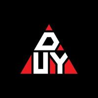 duy-Dreieck-Buchstaben-Logo-Design mit Dreiecksform. Duy-Dreieck-Logo-Design-Monogramm. Duy-Dreieck-Vektor-Logo-Vorlage mit roter Farbe. duy dreieckiges Logo einfaches, elegantes und luxuriöses Logo. vektor