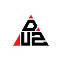 duz-Dreieck-Buchstaben-Logo-Design mit Dreiecksform. Duz-Dreieck-Logo-Design-Monogramm. Duz-Dreieck-Vektor-Logo-Vorlage mit roter Farbe. duz dreieckiges Logo einfaches, elegantes und luxuriöses Logo. vektor