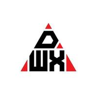 dwx-Dreieck-Buchstaben-Logo-Design mit Dreiecksform. Dwx-Dreieck-Logo-Design-Monogramm. dwx-Dreieck-Vektor-Logo-Vorlage mit roter Farbe. dwx dreieckiges Logo einfaches, elegantes und luxuriöses Logo. vektor