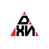 dxn-Dreieck-Buchstaben-Logo-Design mit Dreiecksform. Dxn-Dreieck-Logo-Design-Monogramm. Dxn-Dreieck-Vektor-Logo-Vorlage mit roter Farbe. dxn dreieckiges Logo einfaches, elegantes und luxuriöses Logo. vektor