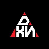 dxn triangel bokstavslogotypdesign med triangelform. dxn triangel logotyp design monogram. dxn triangel vektor logotyp mall med röd färg. dxn triangulär logotyp enkel, elegant och lyxig logotyp.