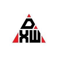 dxw triangel bokstavslogotypdesign med triangelform. dxw triangel logotyp design monogram. dxw triangel vektor logotyp mall med röd färg. dxw triangulär logotyp enkel, elegant och lyxig logotyp.