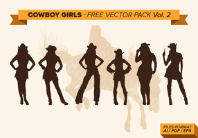 Cowboy Girls Silhouette Gratis Vector Pack Vol. 2