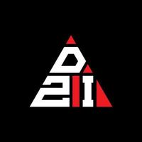 Dzi-Dreieck-Buchstaben-Logo-Design mit Dreiecksform. Dzi-Dreieck-Logo-Design-Monogramm. Dzi-Dreieck-Vektor-Logo-Vorlage mit roter Farbe. dzi dreieckiges Logo einfaches, elegantes und luxuriöses Logo. vektor