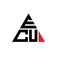 ECU-Dreieck-Buchstaben-Logo-Design mit Dreiecksform. ECU-Dreieck-Logo-Design-Monogramm. ECU-Dreieck-Vektor-Logo-Vorlage mit roter Farbe. ecu dreieckiges logo einfaches, elegantes und luxuriöses logo. vektor