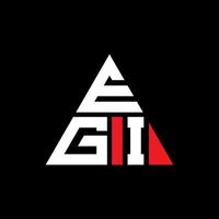Egi-Dreieck-Buchstaben-Logo-Design mit Dreiecksform. Egi-Dreieck-Logo-Design-Monogramm. Egi-Dreieck-Vektor-Logo-Vorlage mit roter Farbe. egi dreieckiges Logo einfaches, elegantes und luxuriöses Logo. vektor