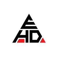 ehd-Dreieck-Buchstaben-Logo-Design mit Dreiecksform. EHD-Dreieck-Logo-Design-Monogramm. EHD-Dreieck-Vektor-Logo-Vorlage mit roter Farbe. ehd dreieckiges Logo einfaches, elegantes und luxuriöses Logo. vektor