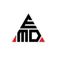 Emd-Dreieck-Buchstaben-Logo-Design mit Dreiecksform. Emd-Dreieck-Logo-Design-Monogramm. Emd-Dreieck-Vektor-Logo-Vorlage mit roter Farbe. emd dreieckiges Logo einfaches, elegantes und luxuriöses Logo. vektor