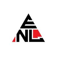enl triangel bokstavslogotypdesign med triangelform. enl triangel logotyp design monogram. enl triangel vektor logotyp mall med röd färg. enl triangulär logotyp enkel, elegant och lyxig logotyp.