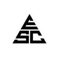 esc triangel bokstavslogotypdesign med triangelform. esc triangel logotyp design monogram. esc triangel vektor logotyp mall med röd färg. esc triangulär logotyp enkel, elegant och lyxig logotyp.