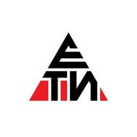 etn-Dreieck-Buchstaben-Logo-Design mit Dreiecksform. etn-Dreieck-Logo-Design-Monogramm. etn-Dreieck-Vektor-Logo-Vorlage mit roter Farbe. etn dreieckiges Logo einfaches, elegantes und luxuriöses Logo. vektor