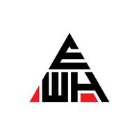 ewh-Dreieck-Buchstaben-Logo-Design mit Dreiecksform. ewh-Dreieck-Logo-Design-Monogramm. ewh-Dreieck-Vektor-Logo-Vorlage mit roter Farbe. ewh dreieckiges Logo einfaches, elegantes und luxuriöses Logo. vektor
