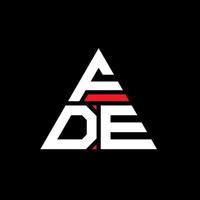 fde-Dreieck-Buchstaben-Logo-Design mit Dreiecksform. fde-Dreieck-Logo-Design-Monogramm. fde-Dreieck-Vektor-Logo-Vorlage mit roter Farbe. fde dreieckiges Logo einfaches, elegantes und luxuriöses Logo. vektor