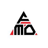 fmo-Dreieck-Buchstaben-Logo-Design mit Dreiecksform. fmo-Dreieck-Logo-Design-Monogramm. fmo-Dreieck-Vektor-Logo-Vorlage mit roter Farbe. fmo dreieckiges Logo einfaches, elegantes und luxuriöses Logo. vektor