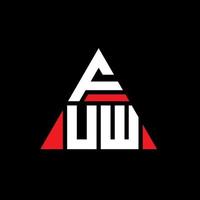 fuw Dreiecksbuchstaben-Logo-Design mit Dreiecksform. fuw dreieck logo design monogramm. Fuw-Dreieck-Vektor-Logo-Vorlage mit roter Farbe. fuw dreieckiges Logo einfaches, elegantes und luxuriöses Logo. vektor