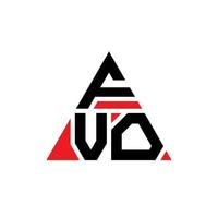 fvo Dreiecksbuchstaben-Logo-Design mit Dreiecksform. fvo-Dreieck-Logo-Design-Monogramm. fvo-Dreieck-Vektor-Logo-Vorlage mit roter Farbe. fvo dreieckiges Logo einfaches, elegantes und luxuriöses Logo. vektor