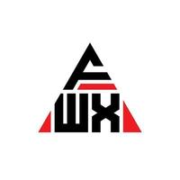 fwx Dreiecksbuchstaben-Logo-Design mit Dreiecksform. fwx-Dreieck-Logo-Design-Monogramm. fwx-Dreieck-Vektor-Logo-Vorlage mit roter Farbe. fwx dreieckiges Logo einfaches, elegantes und luxuriöses Logo. vektor