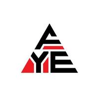 fye triangel bokstavslogotyp design med triangelform. fye triangel logotyp design monogram. fye triangel vektor logotyp mall med röd färg. fye triangulär logotyp enkel, elegant och lyxig logotyp.