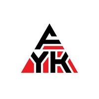 fyk-Dreieck-Buchstaben-Logo-Design mit Dreiecksform. fyk-Dreieck-Logo-Design-Monogramm. fyk-Dreieck-Vektor-Logo-Vorlage mit roter Farbe. fyk dreieckiges Logo einfaches, elegantes und luxuriöses Logo. vektor