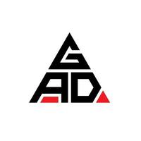 Gad Dreiecksbuchstabe-Logo-Design mit Dreiecksform. Gad-Dreieck-Logo-Design-Monogramm. Gad-Dreieck-Vektor-Logo-Vorlage mit roter Farbe. Gad dreieckiges Logo einfaches, elegantes und luxuriöses Logo. vektor