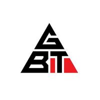 gbt-Dreieck-Buchstaben-Logo-Design mit Dreiecksform. GBT-Dreieck-Logo-Design-Monogramm. GBT-Dreieck-Vektor-Logo-Vorlage mit roter Farbe. gbt dreieckiges logo einfaches, elegantes und luxuriöses logo. vektor