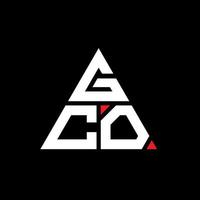 gco triangel bokstavslogotypdesign med triangelform. gco triangel logotyp design monogram. gco triangel vektor logotyp mall med röd färg. gco triangulär logotyp enkel, elegant och lyxig logotyp.