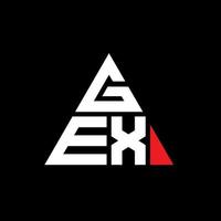 Gex-Dreieck-Buchstaben-Logo-Design mit Dreiecksform. Gex-Dreieck-Logo-Design-Monogramm. Gex-Dreieck-Vektor-Logo-Vorlage mit roter Farbe. Gex dreieckiges Logo einfaches, elegantes und luxuriöses Logo. vektor