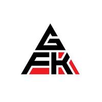 gfk-Dreieck-Buchstaben-Logo-Design mit Dreiecksform. Gfk-Dreieck-Logo-Design-Monogramm. gfk-Dreieck-Vektor-Logo-Vorlage mit roter Farbe. gfk dreieckiges logo einfaches, elegantes und luxuriöses logo. vektor