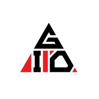 Gio-Dreieck-Buchstaben-Logo-Design mit Dreiecksform. Gio-Dreieck-Logo-Design-Monogramm. Gio-Dreieck-Vektor-Logo-Vorlage mit roter Farbe. gio dreieckiges logo einfaches, elegantes und luxuriöses logo. vektor