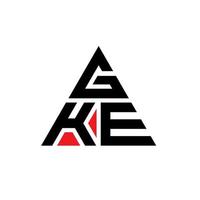 gke triangel bokstavslogotypdesign med triangelform. gke triangel logotyp design monogram. gke triangel vektor logotyp mall med röd färg. gke triangulär logotyp enkel, elegant och lyxig logotyp.