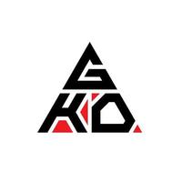 gko triangel bokstavslogotypdesign med triangelform. gko triangel logotyp design monogram. gko triangel vektor logotyp mall med röd färg. gko triangulär logotyp enkel, elegant och lyxig logotyp.