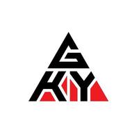 gky triangel bokstavslogotypdesign med triangelform. gky triangel logotyp design monogram. gky triangel vektor logotyp mall med röd färg. gky triangulär logotyp enkel, elegant och lyxig logotyp.