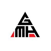 gmh-Dreieck-Buchstaben-Logo-Design mit Dreiecksform. Gmh-Dreieck-Logo-Design-Monogramm. gmh-Dreieck-Vektor-Logo-Vorlage mit roter Farbe. gmh dreieckiges Logo einfaches, elegantes und luxuriöses Logo. vektor