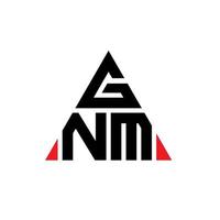 Gnm-Dreieck-Buchstaben-Logo-Design mit Dreiecksform. Gnm-Dreieck-Logo-Design-Monogramm. Gnm-Dreieck-Vektor-Logo-Vorlage mit roter Farbe. gnm dreieckiges logo einfaches, elegantes und luxuriöses logo. vektor