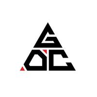 Goc-Dreieck-Buchstaben-Logo-Design mit Dreiecksform. Goc-Dreieck-Logo-Design-Monogramm. Goc-Dreieck-Vektor-Logo-Vorlage mit roter Farbe. goc dreieckiges logo einfaches, elegantes und luxuriöses logo. vektor