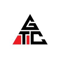 gtc triangel bokstavslogotypdesign med triangelform. gtc triangel logotyp design monogram. gtc triangel vektor logotyp mall med röd färg. gtc triangulär logotyp enkel, elegant och lyxig logotyp.