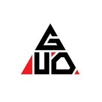 Guo-Dreieck-Buchstaben-Logo-Design mit Dreiecksform. Guo-Dreieck-Logo-Design-Monogramm. Guo-Dreieck-Vektor-Logo-Vorlage mit roter Farbe. Guo dreieckiges Logo einfaches, elegantes und luxuriöses Logo. vektor