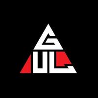 Gul-Dreieck-Buchstaben-Logo-Design mit Dreiecksform. Gul-Dreieck-Logo-Design-Monogramm. Gul-Dreieck-Vektor-Logo-Vorlage mit roter Farbe. Gul dreieckiges Logo einfaches, elegantes und luxuriöses Logo. vektor